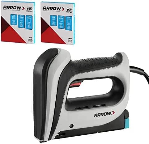 Essential Arrow Electric Staple Gun Kit, Corded Stapler with 3750 Pieces T50 1/4", 3/8", 1/2" Staples, for Uph