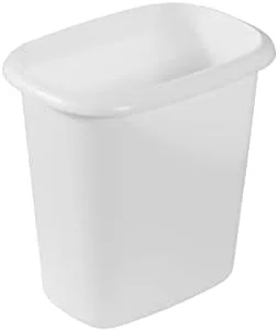 Premium Rubbermaid Vanity Trash Can/Wastebasket 1.5-Gallons/6-Quarts White for Under Counter/Kitchen/Office/