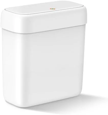 Slim Bathroom Trash Can with Press Lid – 2.6 Gal / 10L Pet-Proof Mini Waste Bin for Small Spaces