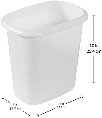 Premium Rubbermaid Vanity Trash Can/Wastebasket 1.5-Gallons/6-Quarts White for Under Counter/Kitchen/Office/
