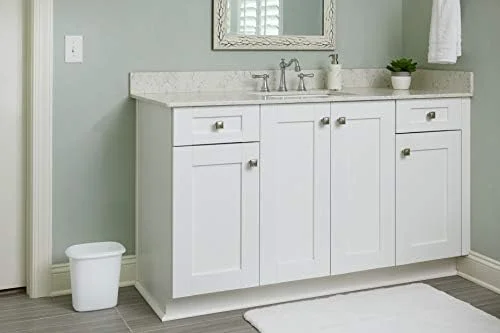 Premium Rubbermaid Vanity Trash Can/Wastebasket 1.5-Gallons/6-Quarts White for Under Counter/Kitchen/Office/