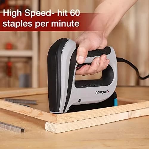 Essential Arrow Electric Staple Gun Kit, Corded Stapler with 3750 Pieces T50 1/4", 3/8", 1/2" Staples, for Uph